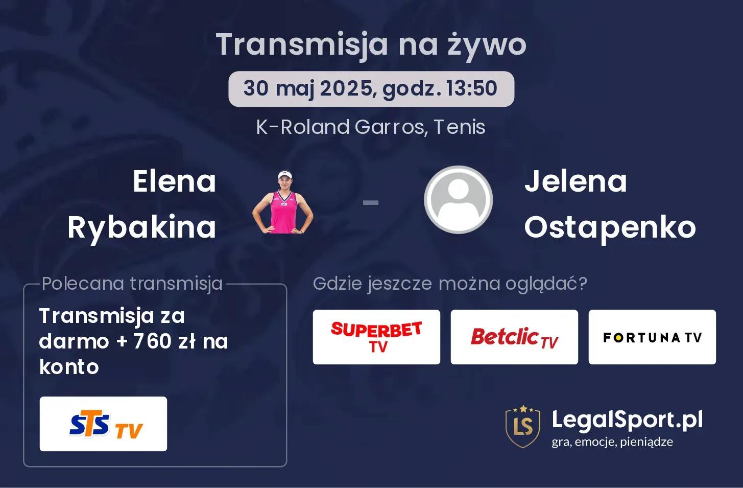 Elena Rybakina - Jelena Ostapenko gdzie oglądać?
