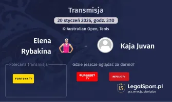 Elena Rybakina - Kaja Juvan gdzie oglądać? (20.01)