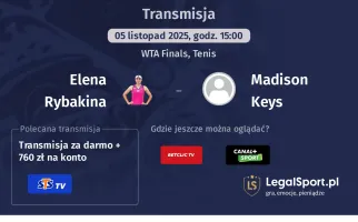 Elena Rybakina - Madison Keys gdzie oglądać? (05.11)