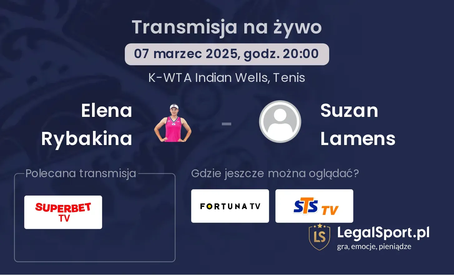Elena Rybakina - Suzan Lamens gdzie oglądać?
