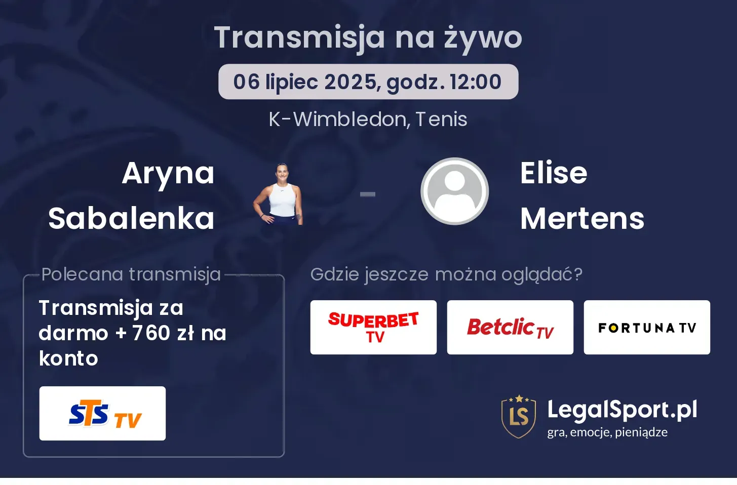 Aryna Sabalenka - Elise Mertens gdzie oglądać?