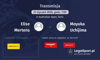 Elise Mertens - Moyuka Uchijima gdzie oglądać? (21.01)