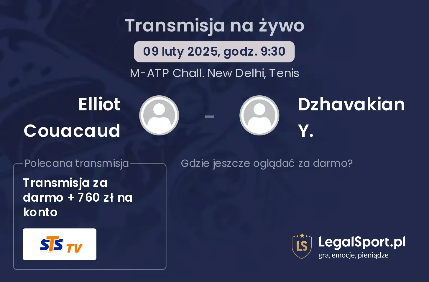 Elliot Couacaud - Dzhavakian Y. gdzie oglądać transmisję?