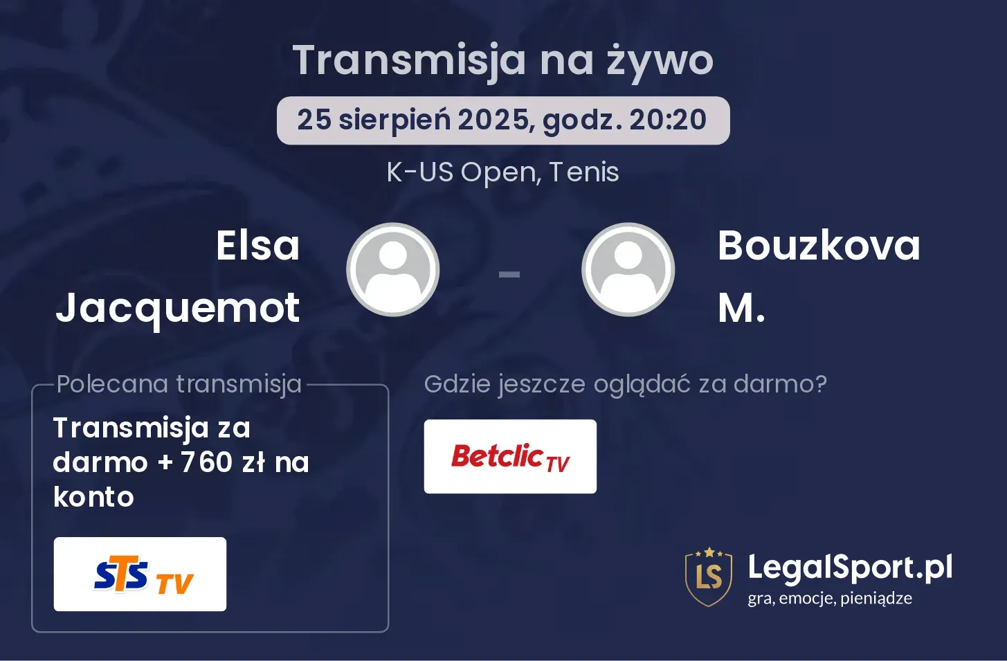 Elsa Jacquemot - Bouzkova M. transmisja na żywo