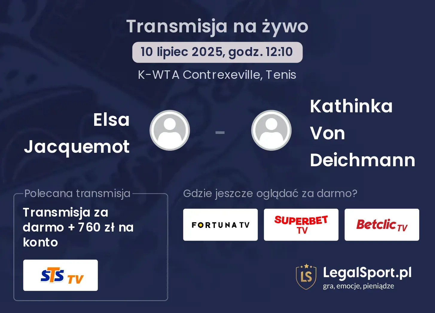Elsa Jacquemot - Kathinka Von Deichmann transmisja na żywo