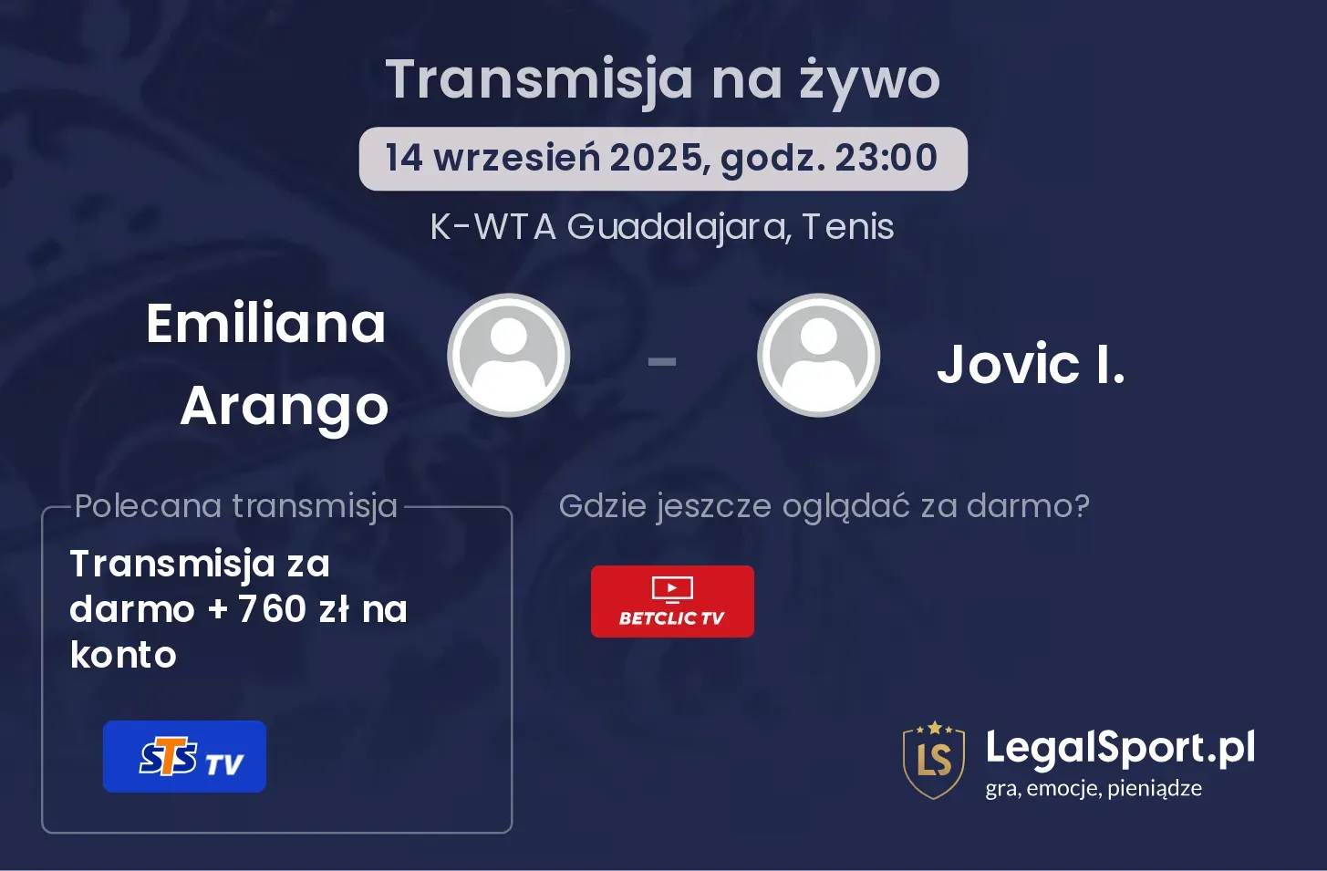 Emiliana Arango - Jovic I. transmisja na żywo