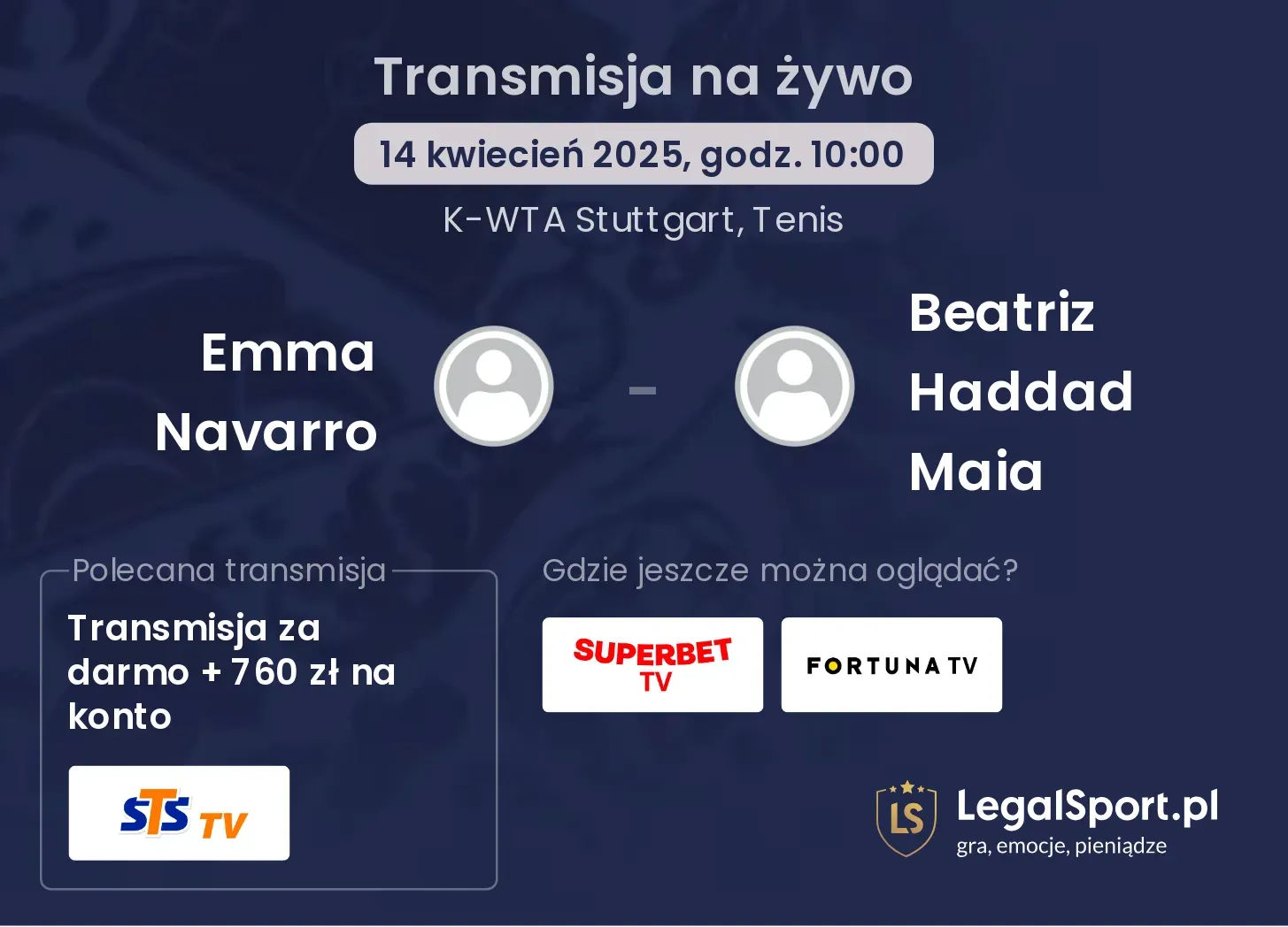 Emma Navarro - Beatriz Haddad Maia gdzie oglądać?