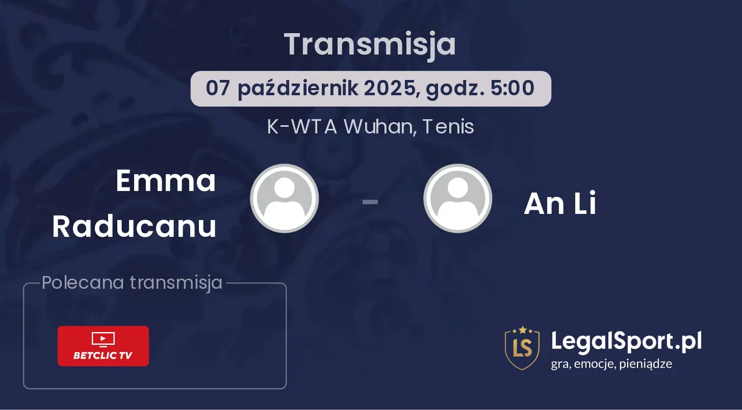 Emma Raducanu - An Li gdzie oglądać?