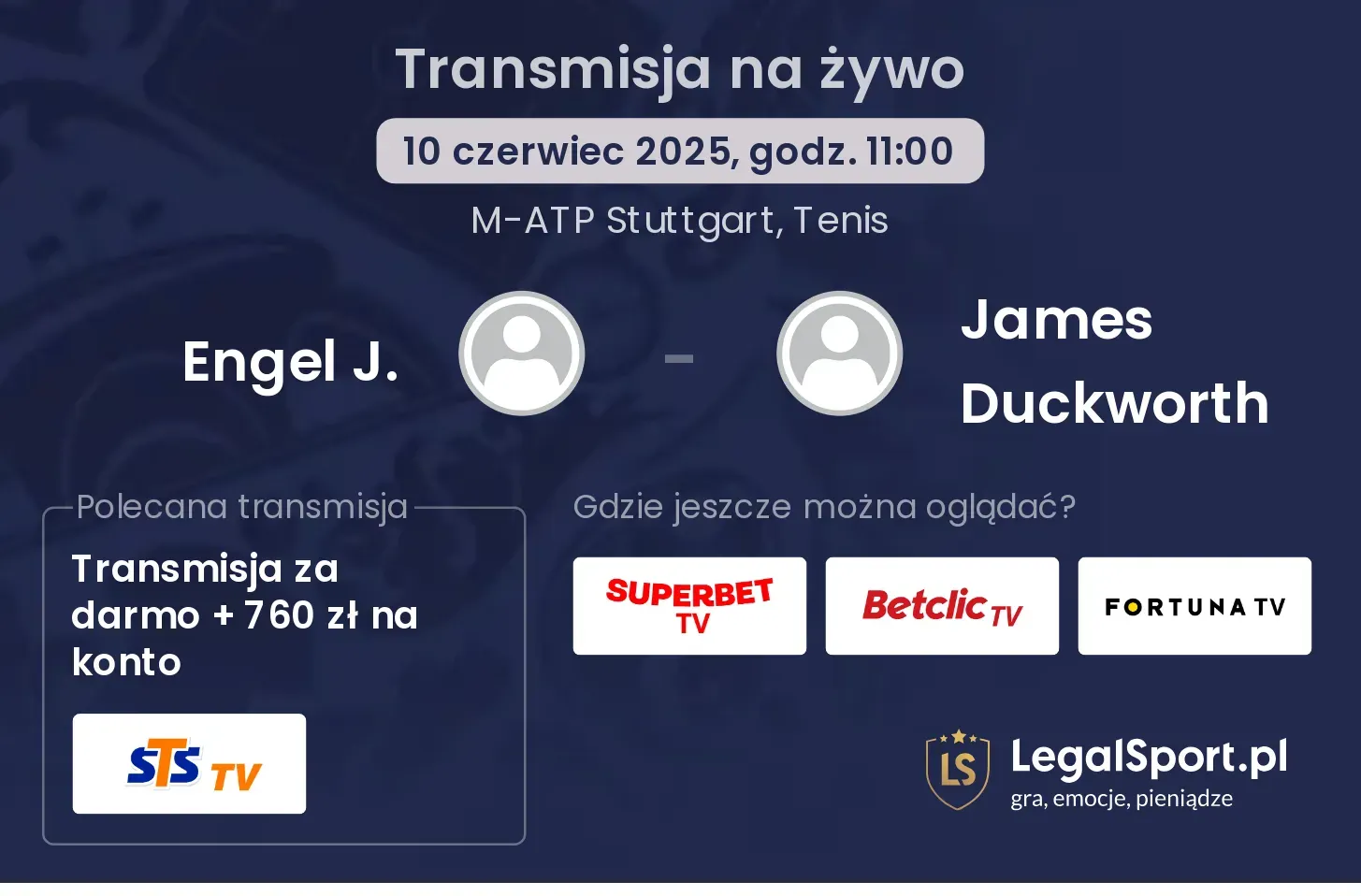 Engel J. - James Duckworth transmisja na żywo