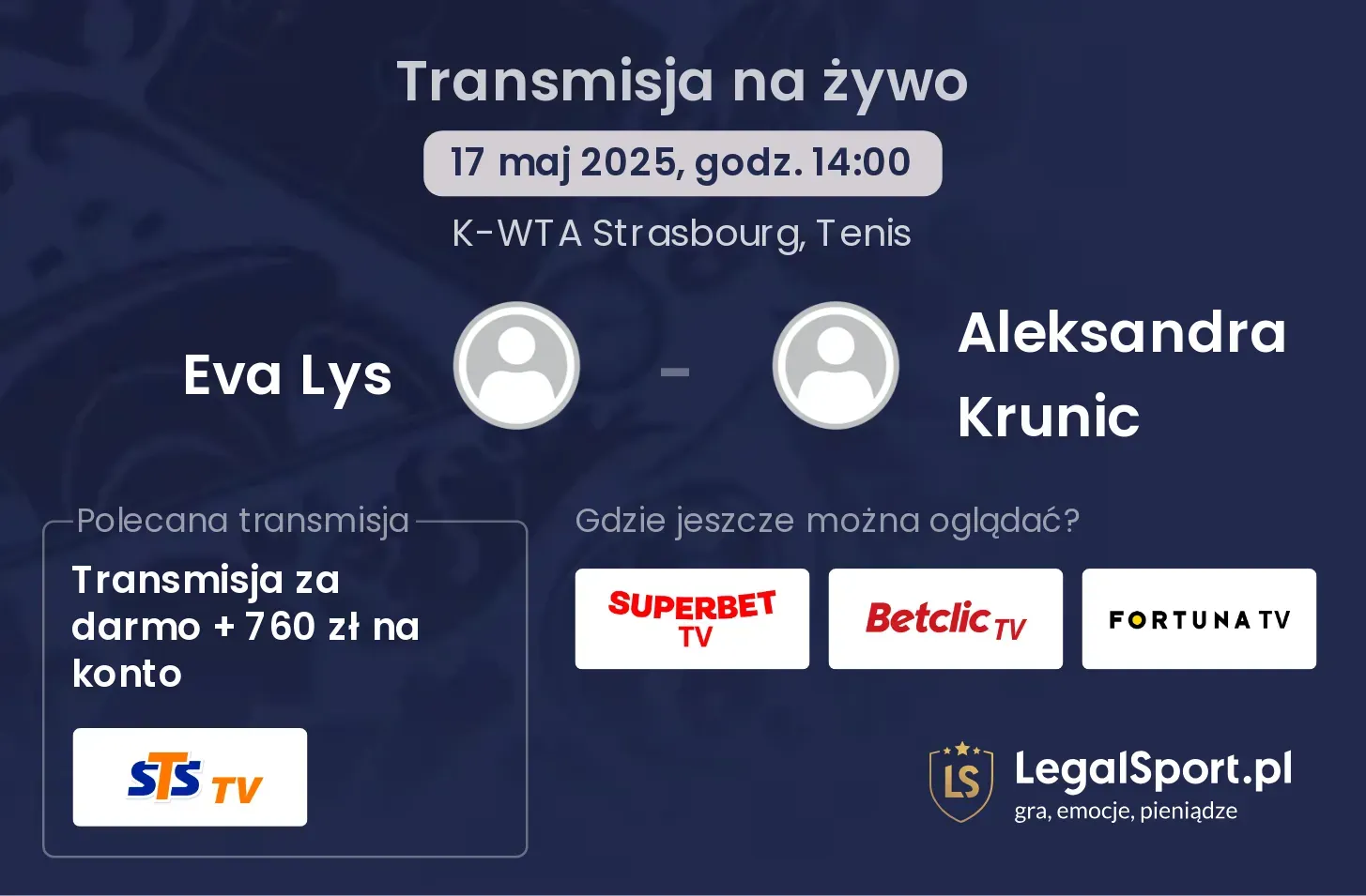 Eva Lys - Aleksandra Krunic transmisja na żywo