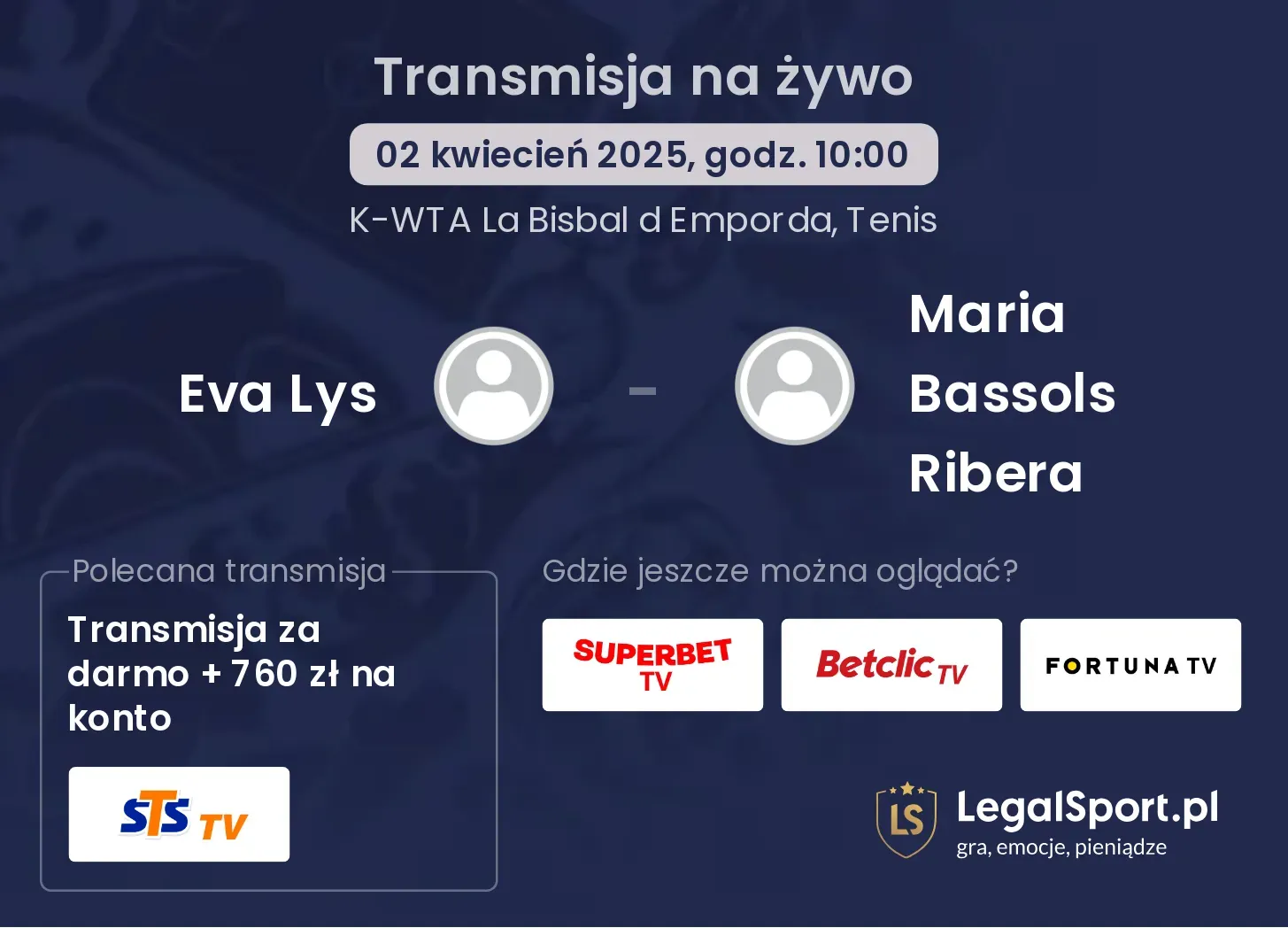 Eva Lys - Maria Bassols Ribera gdzie oglądać transmisję?