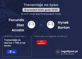 Facundo Diaz Acosta - Hynek Barton gdzie oglądać?