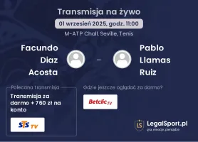Facundo Diaz Acosta - Pablo Llamas Ruiz gdzie oglądać?