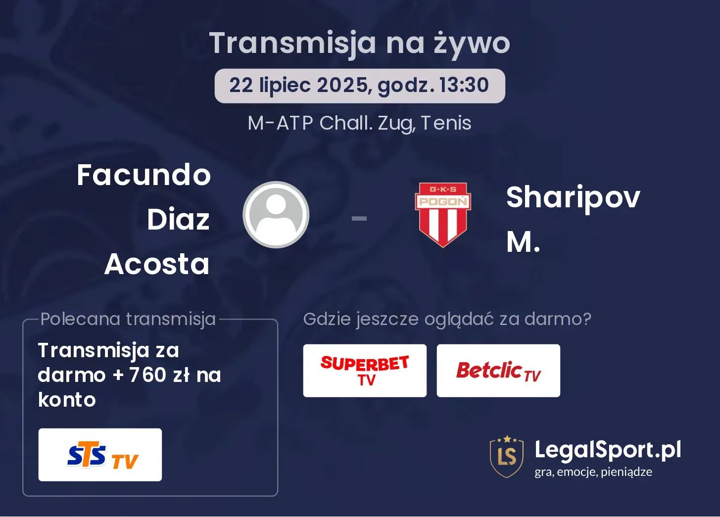 Facundo Diaz Acosta - Sharipov M. transmisja na żywo