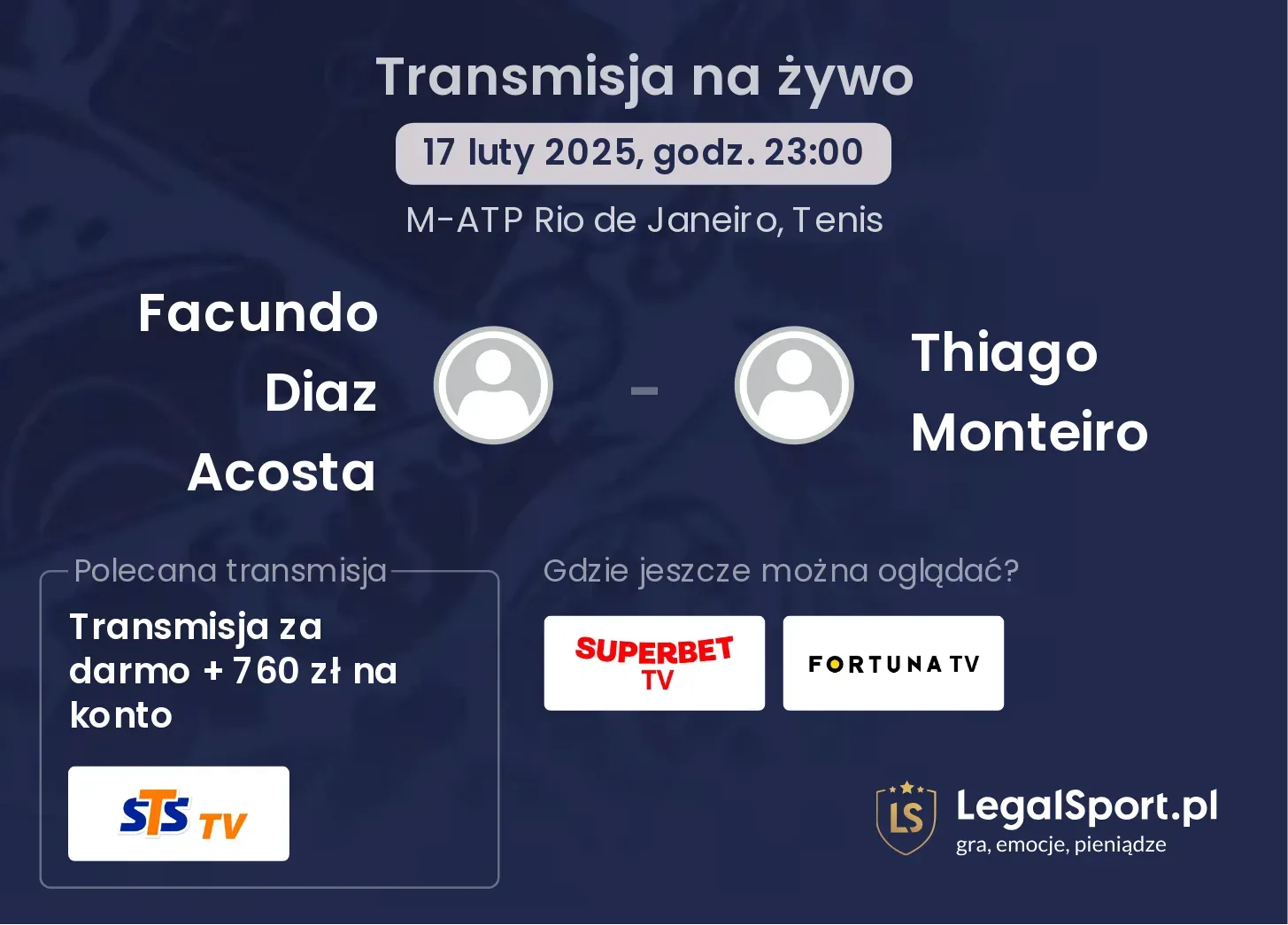 Facundo Diaz Acosta - Thiago Monteiro gdzie oglądać?