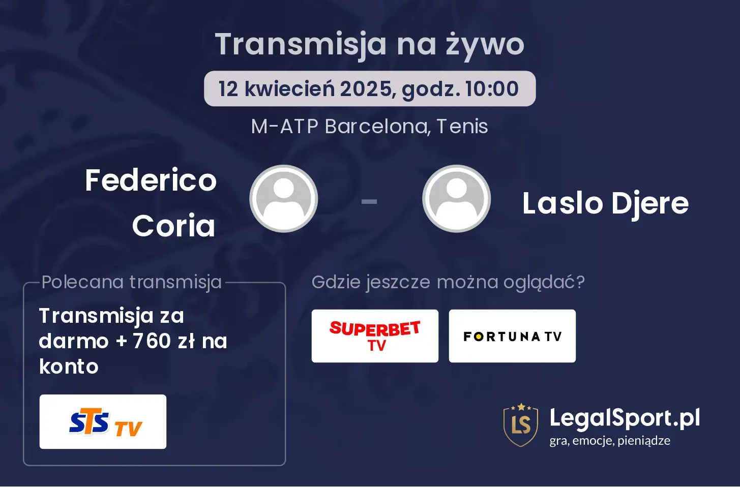 Federico Coria - Laslo Djere gdzie oglądać?