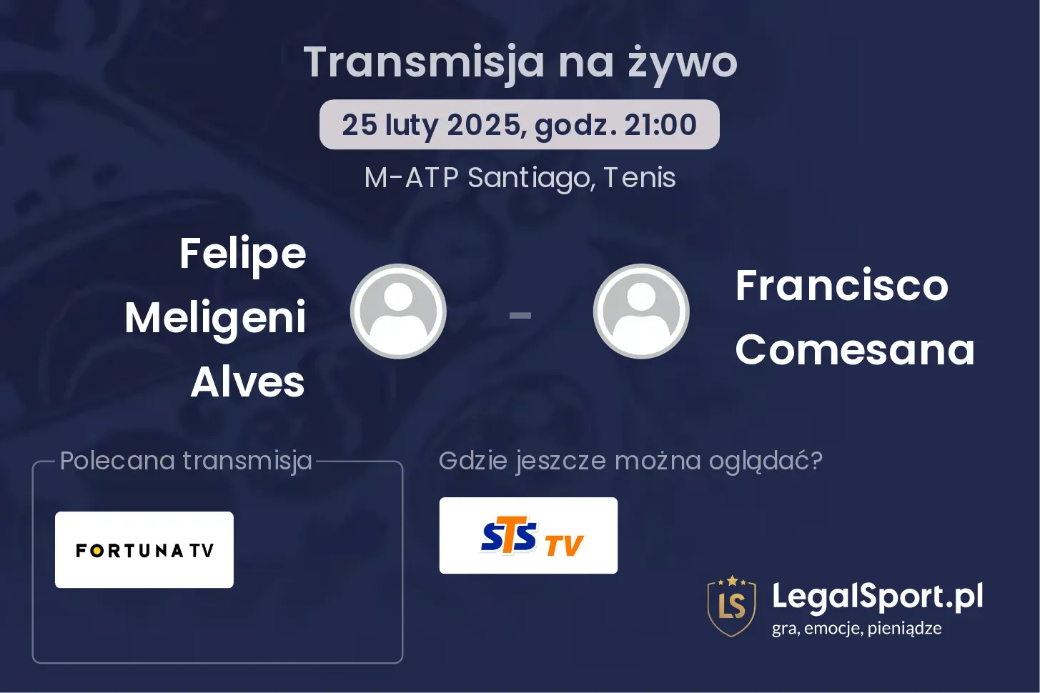Felipe Meligeni Alves - Francisco Comesana gdzie oglądać transmisję?