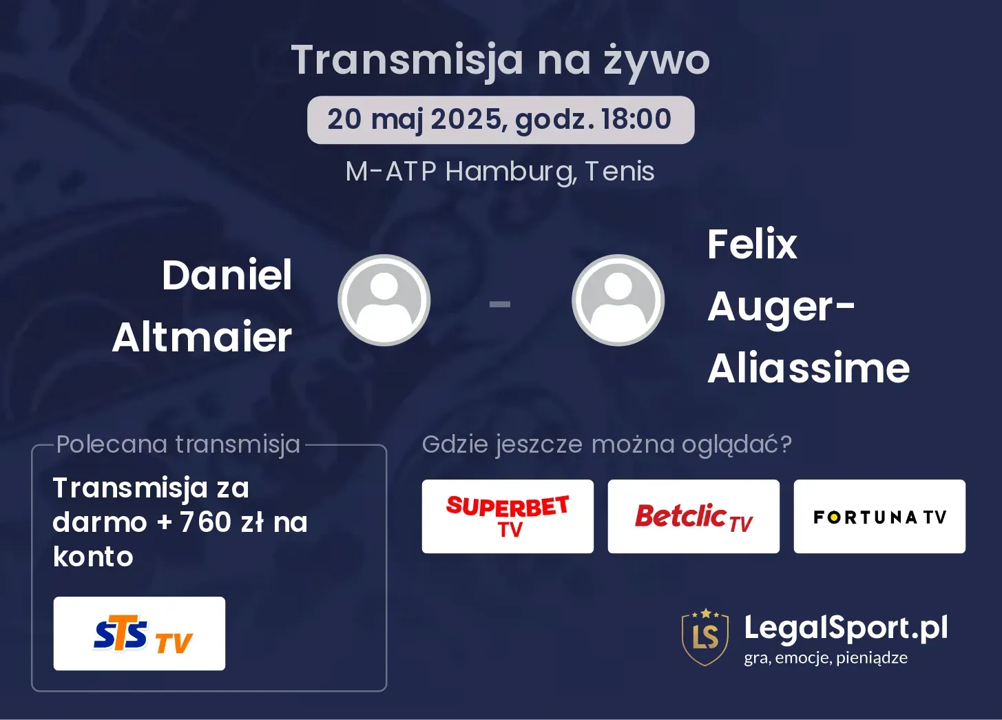 Daniel Altmaier - Felix Auger-Aliassime gdzie oglądać?