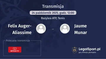 Felix Auger-Aliassime - Jaume Munar gdzie oglądać?