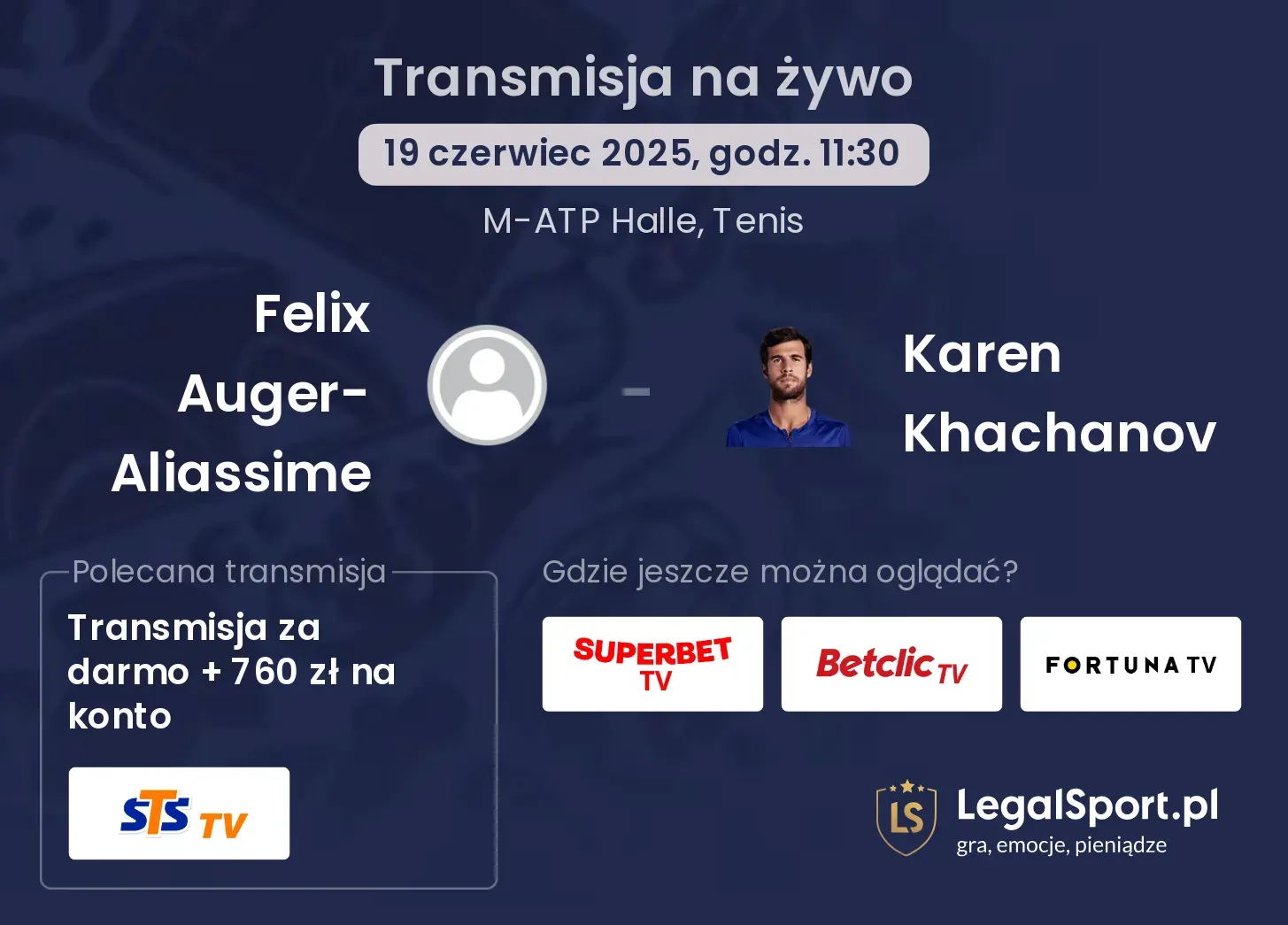 Felix Auger-Aliassime - Karen Khachanov gdzie oglądać?