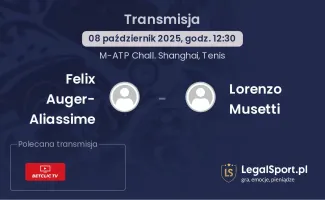 Felix Auger-Aliassime - Lorenzo Musetti gdzie oglądać?