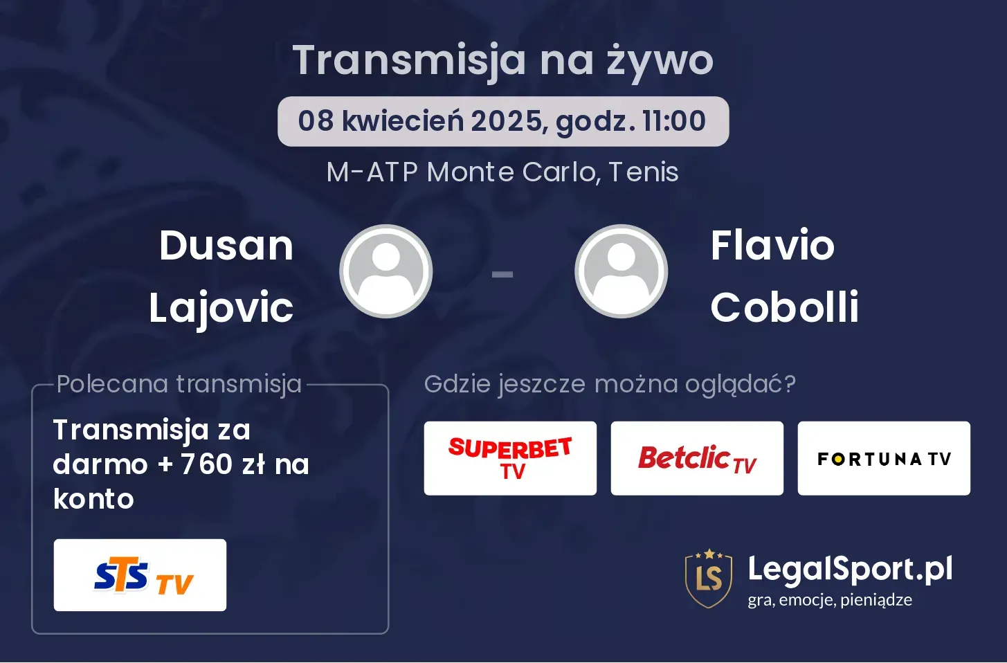 Dusan Lajovic - Flavio Cobolli gdzie oglądać transmisję?
