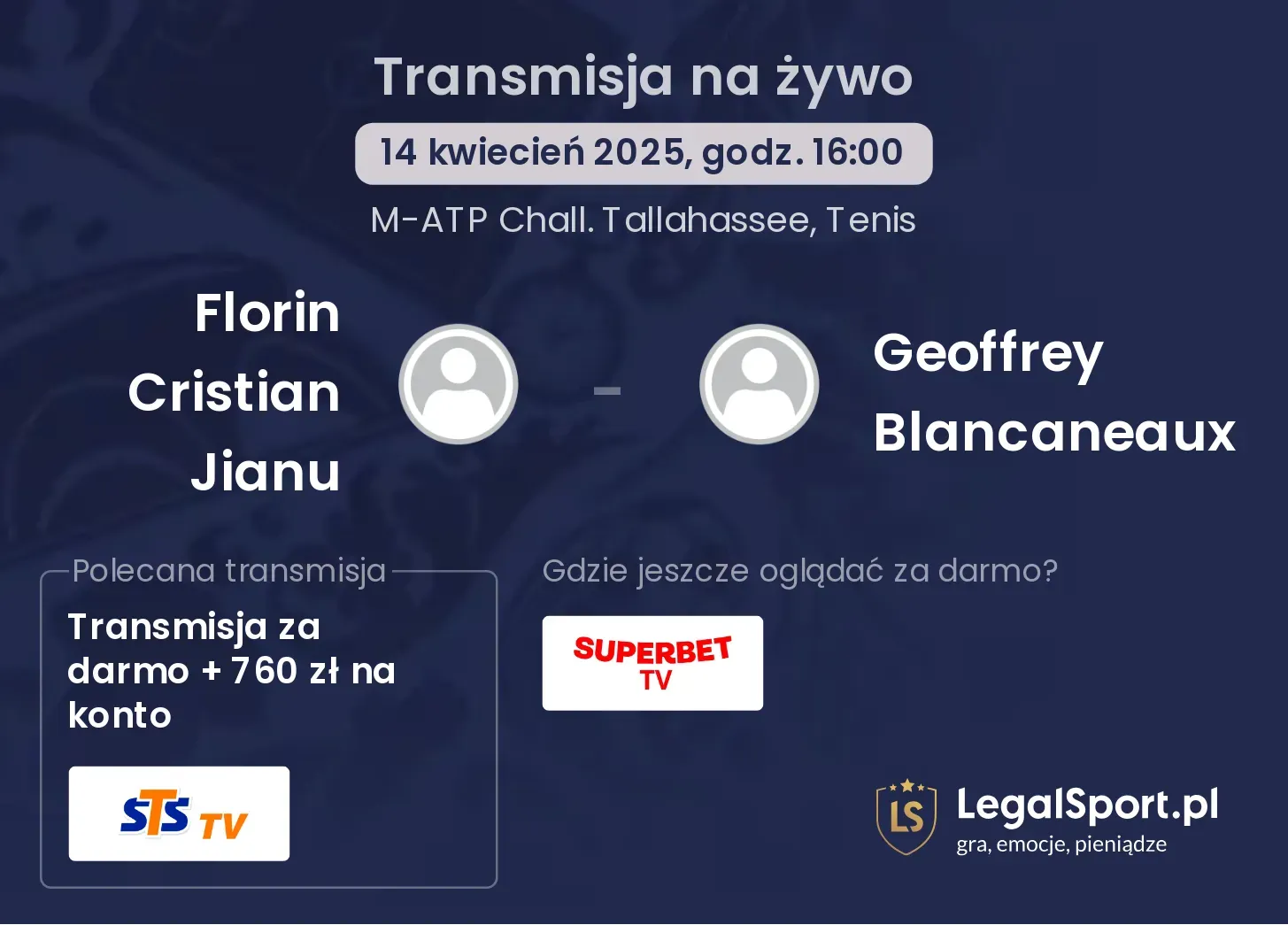 Florin Cristian Jianu - Geoffrey Blancaneaux gdzie oglądać?