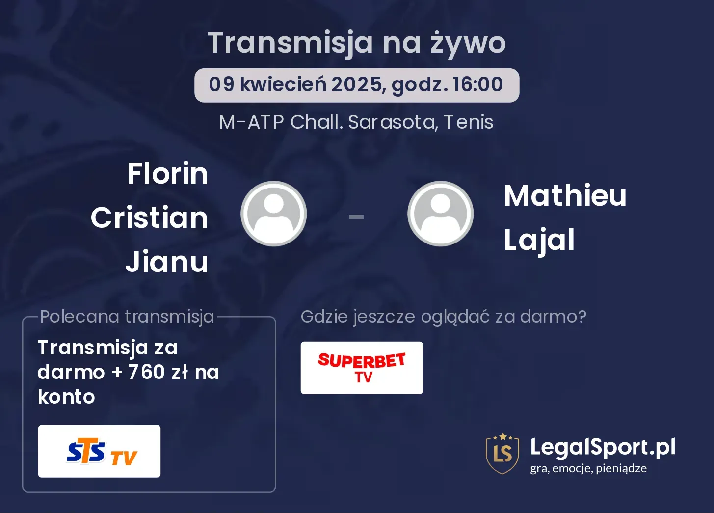 Florin Cristian Jianu - Mathieu Lajal gdzie oglądać?