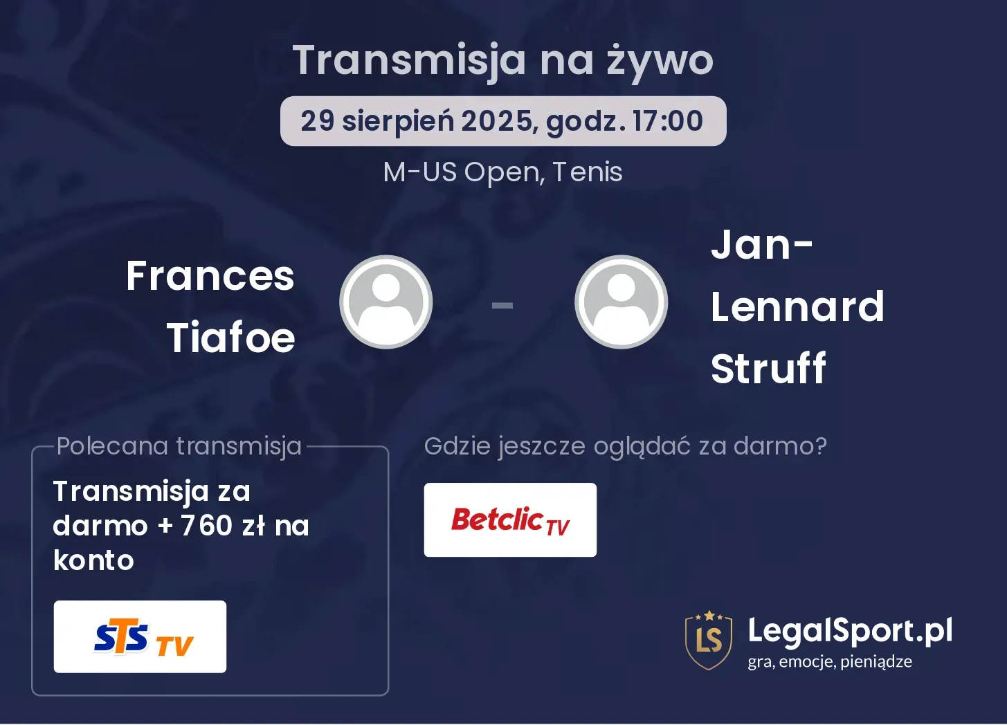 Frances Tiafoe - Jan-Lennard Struff gdzie oglądać?