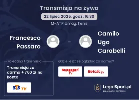 Francesco Passaro - Camilo Ugo Carabelli gdzie oglądać?