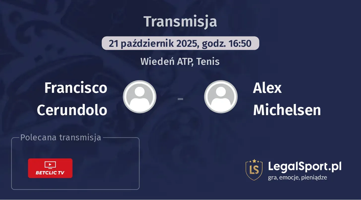 Francisco Cerundolo - Alex Michelsen Transmisje