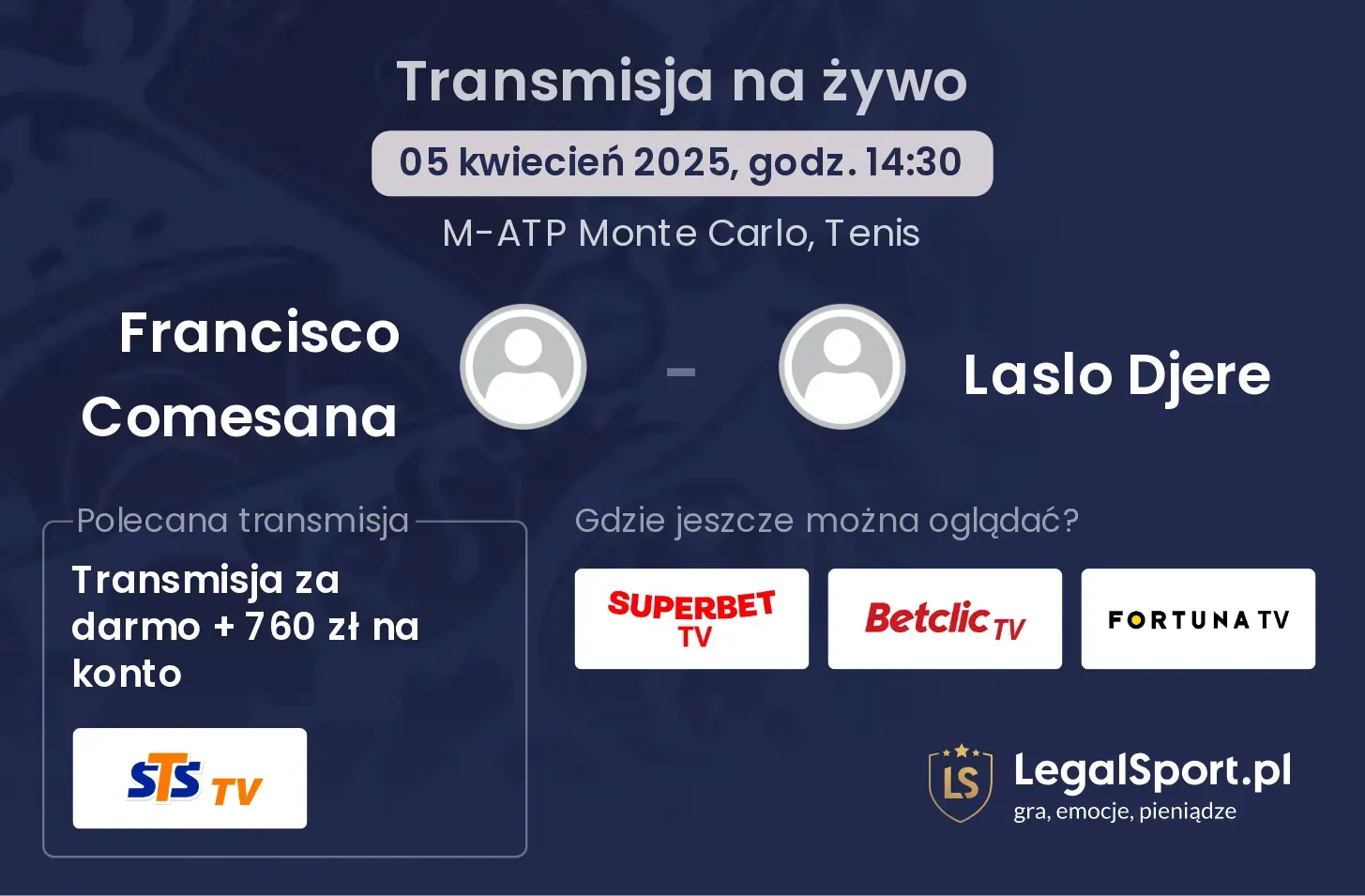 Francisco Comesana - Laslo Djere gdzie oglądać?