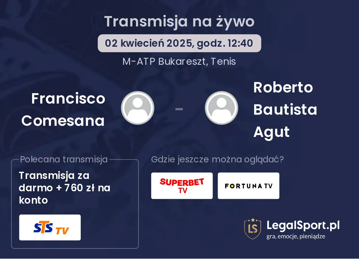 Francisco Comesana - Roberto Bautista Agut gdzie oglądać?