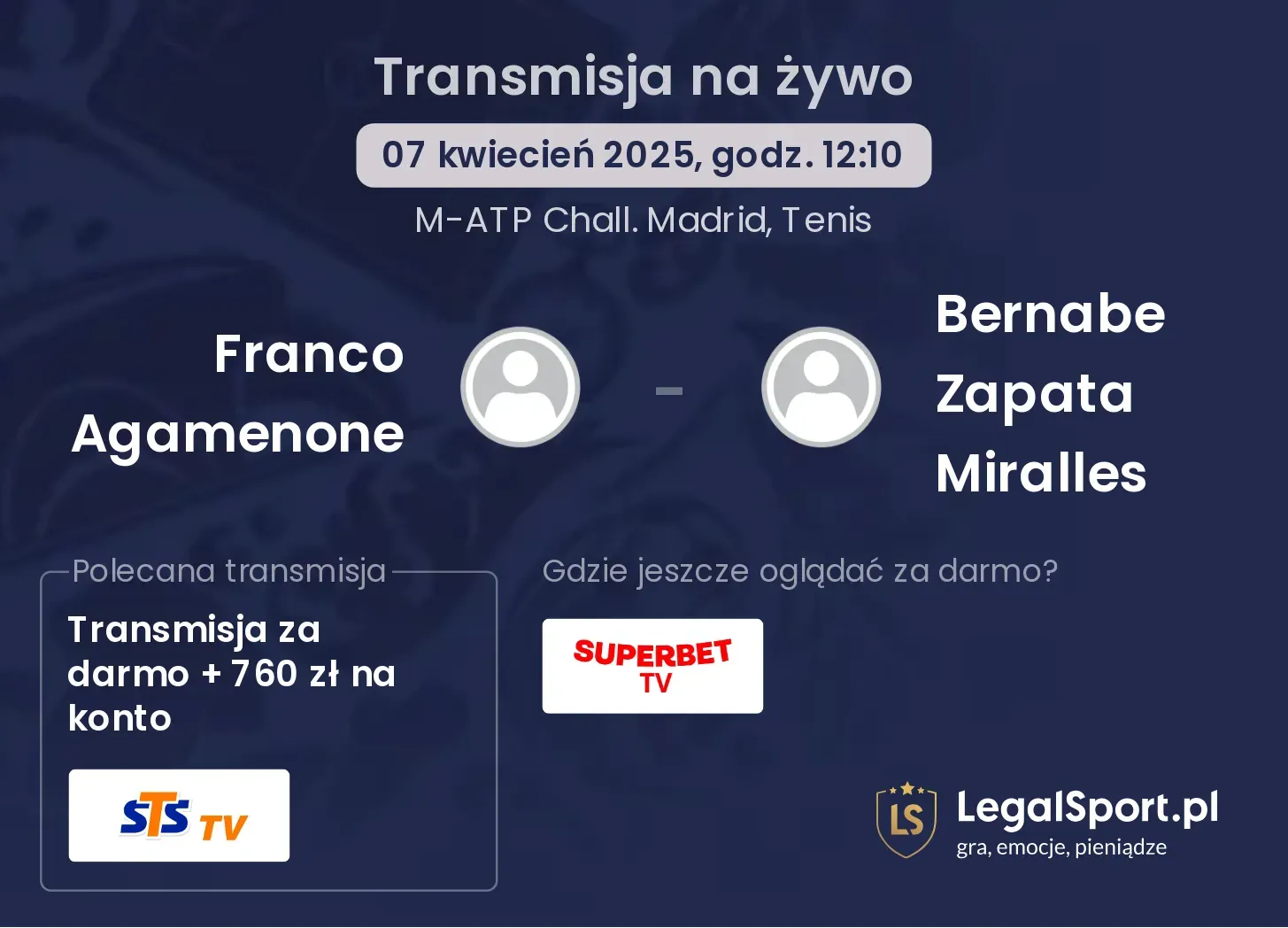 Franco Agamenone - Bernabe Zapata Miralles gdzie oglądać?