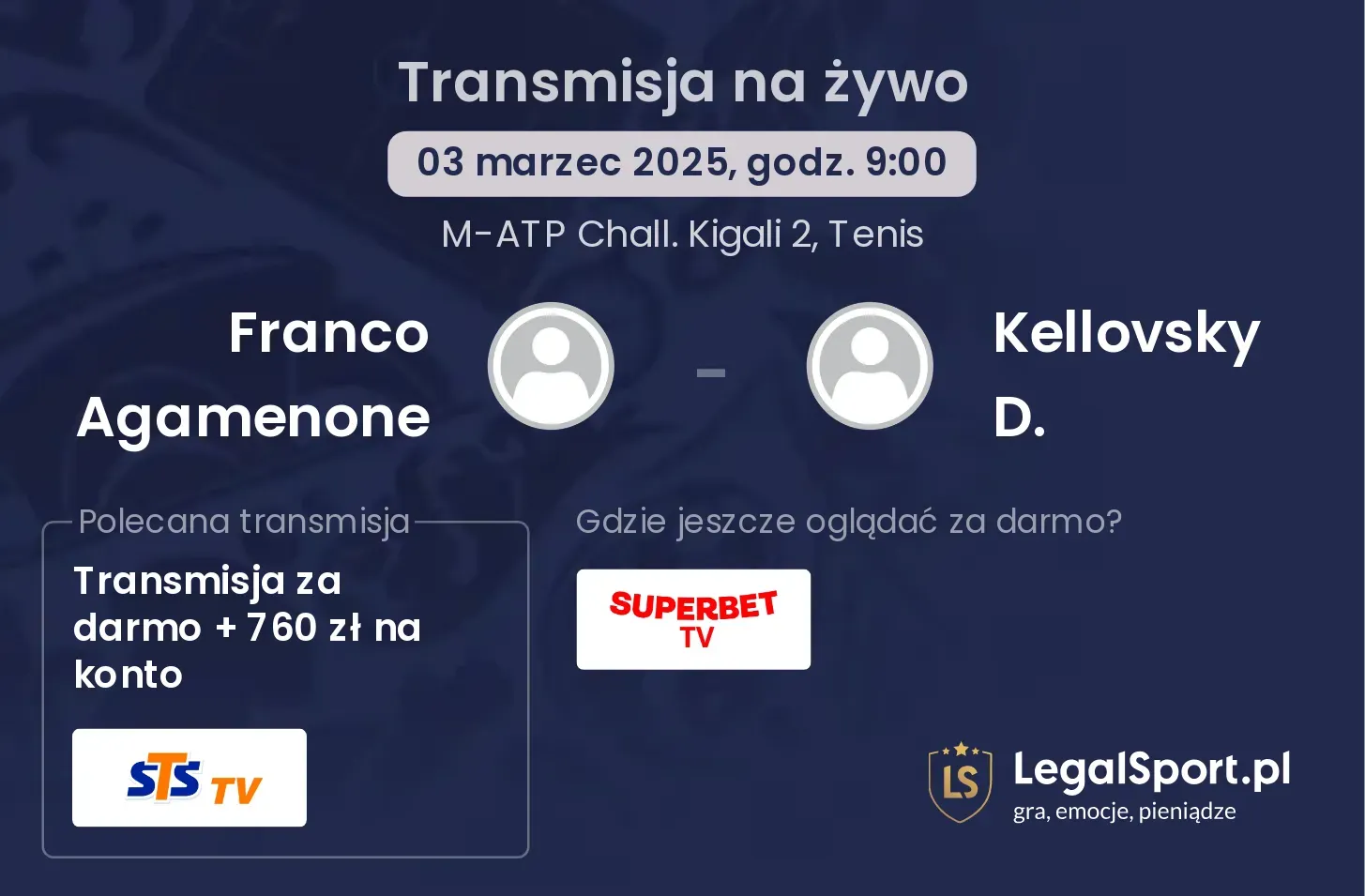 Franco Agamenone - Kellovsky D. gdzie oglądać transmisję?