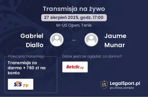 Gabriel Diallo - Jaume Munar gdzie oglądać?