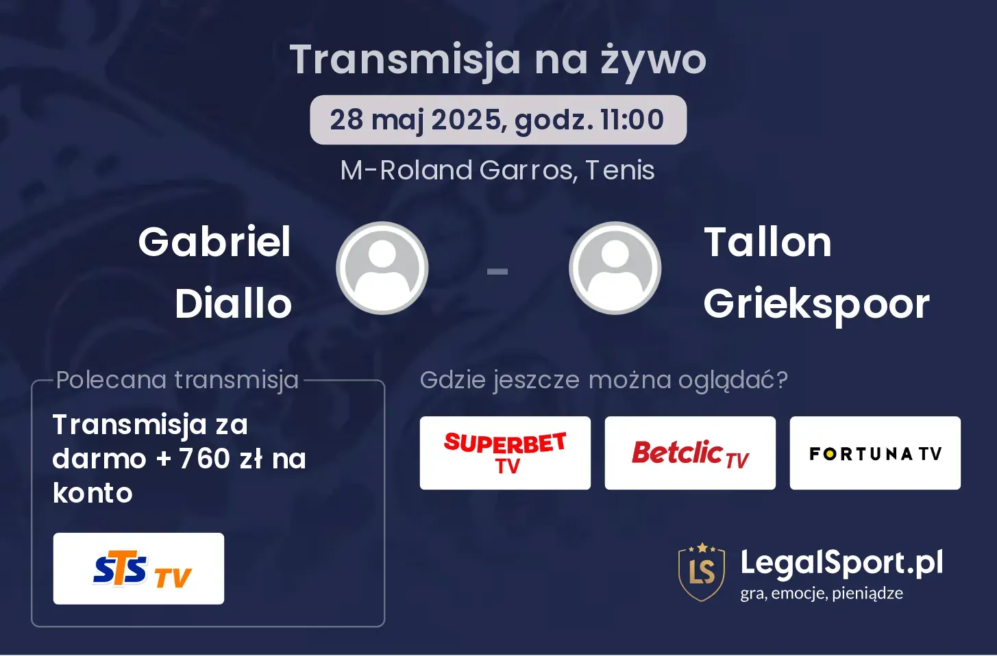 Gabriel Diallo - Tallon Griekspoor gdzie oglądać transmisję?