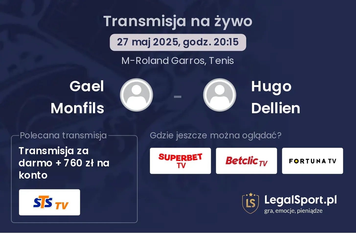 Gael Monfils - Hugo Dellien gdzie oglądać?