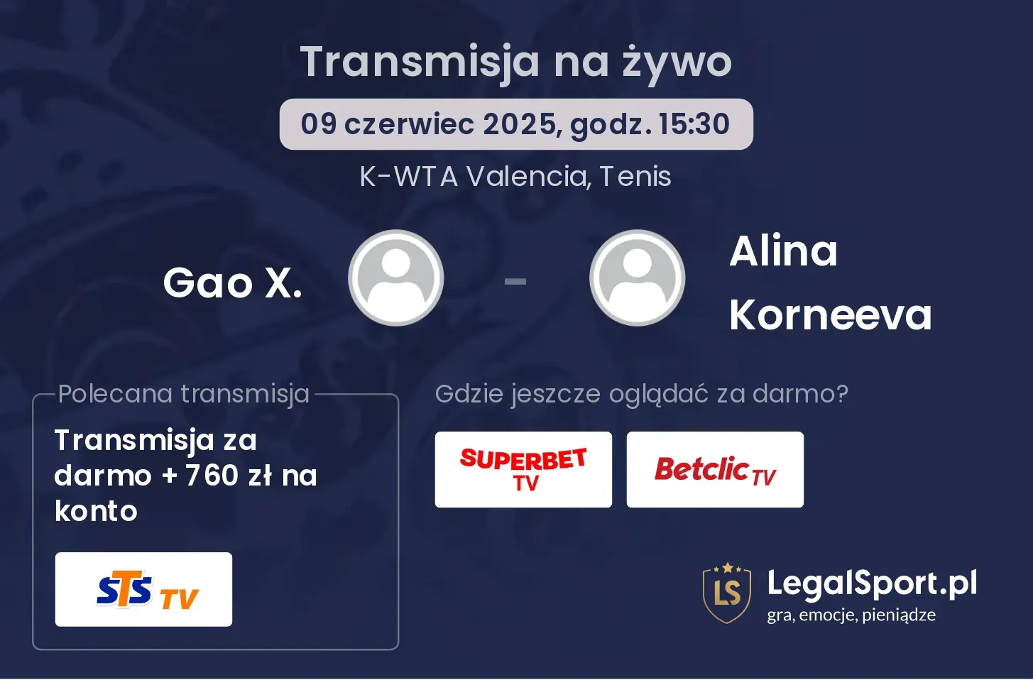 Gao X. - Alina Korneeva transmisja na żywo