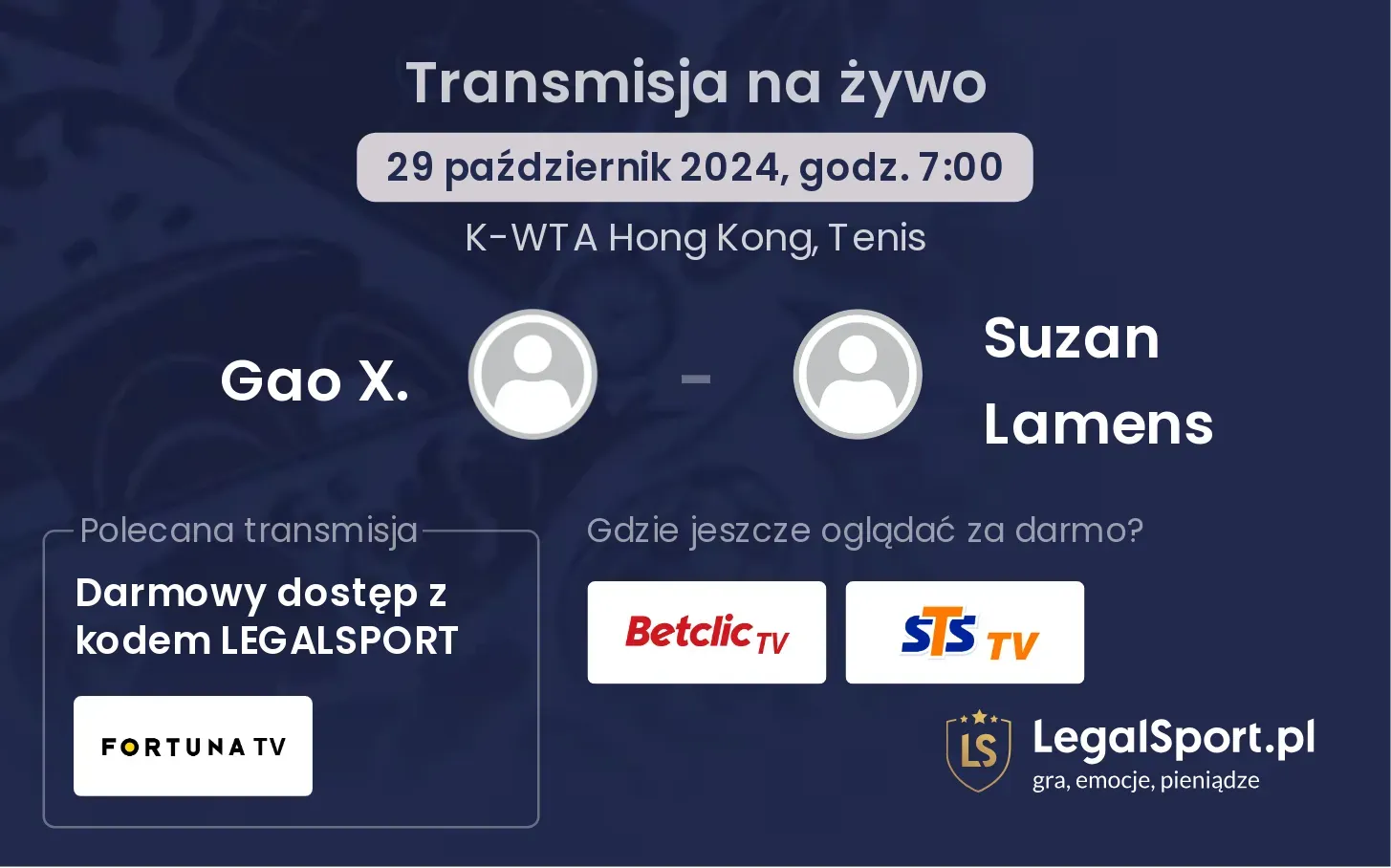 Gao X. - Suzan Lamens gdzie oglądać? 29.10, godz. 07:00