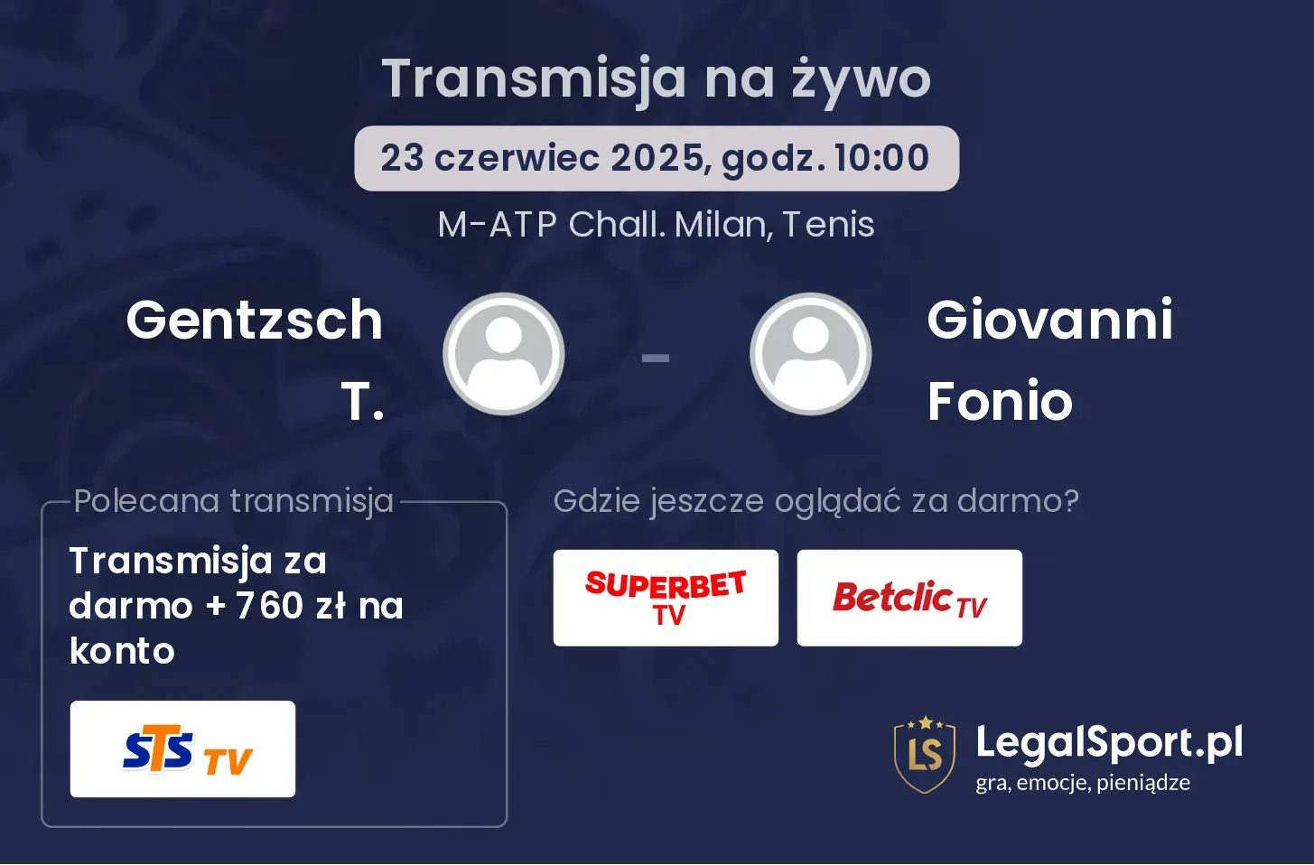 Gentzsch T. - Giovanni Fonio gdzie oglądać?