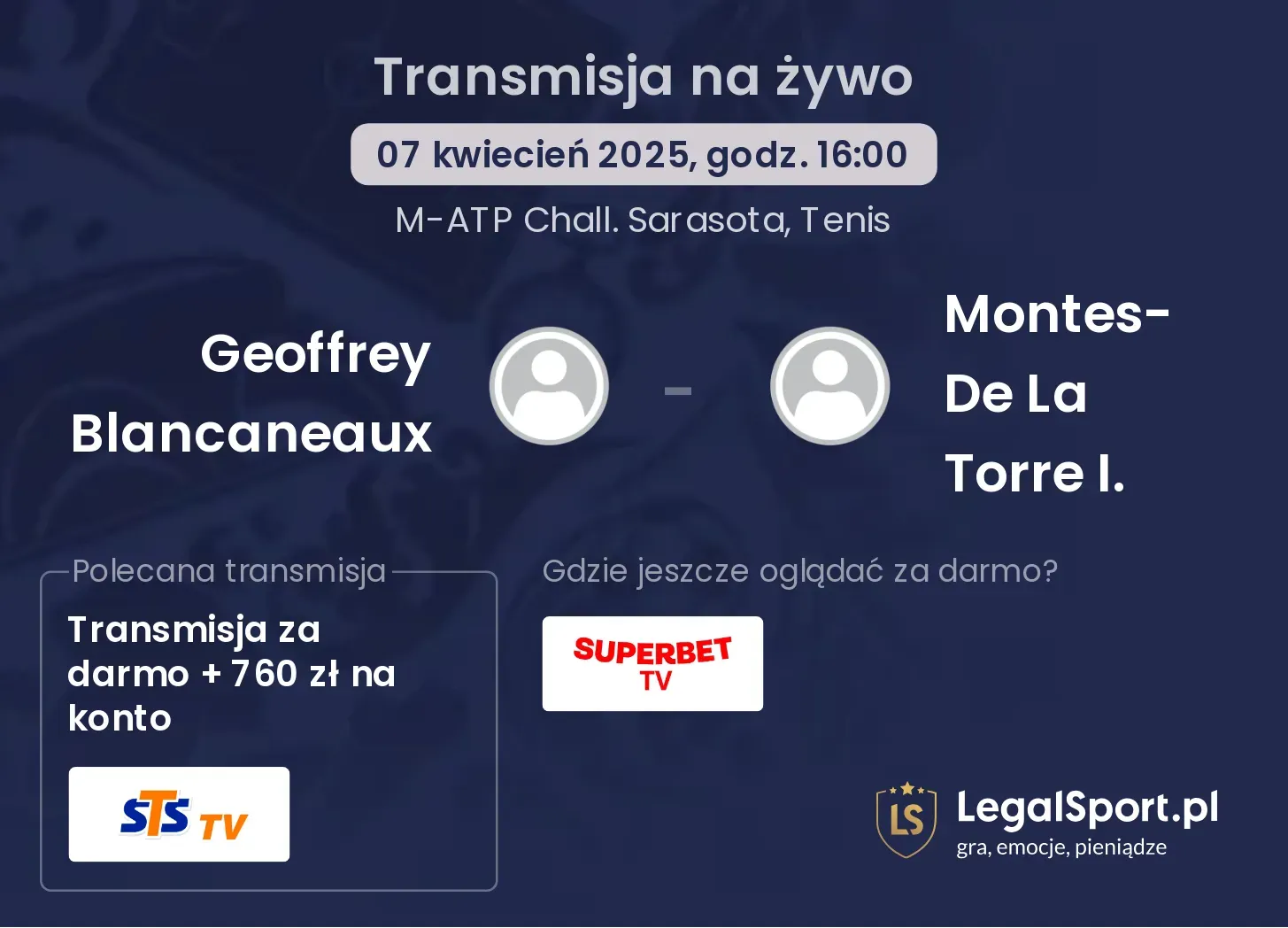 Geoffrey Blancaneaux - Montes-De La Torre I. gdzie oglądać transmisję?