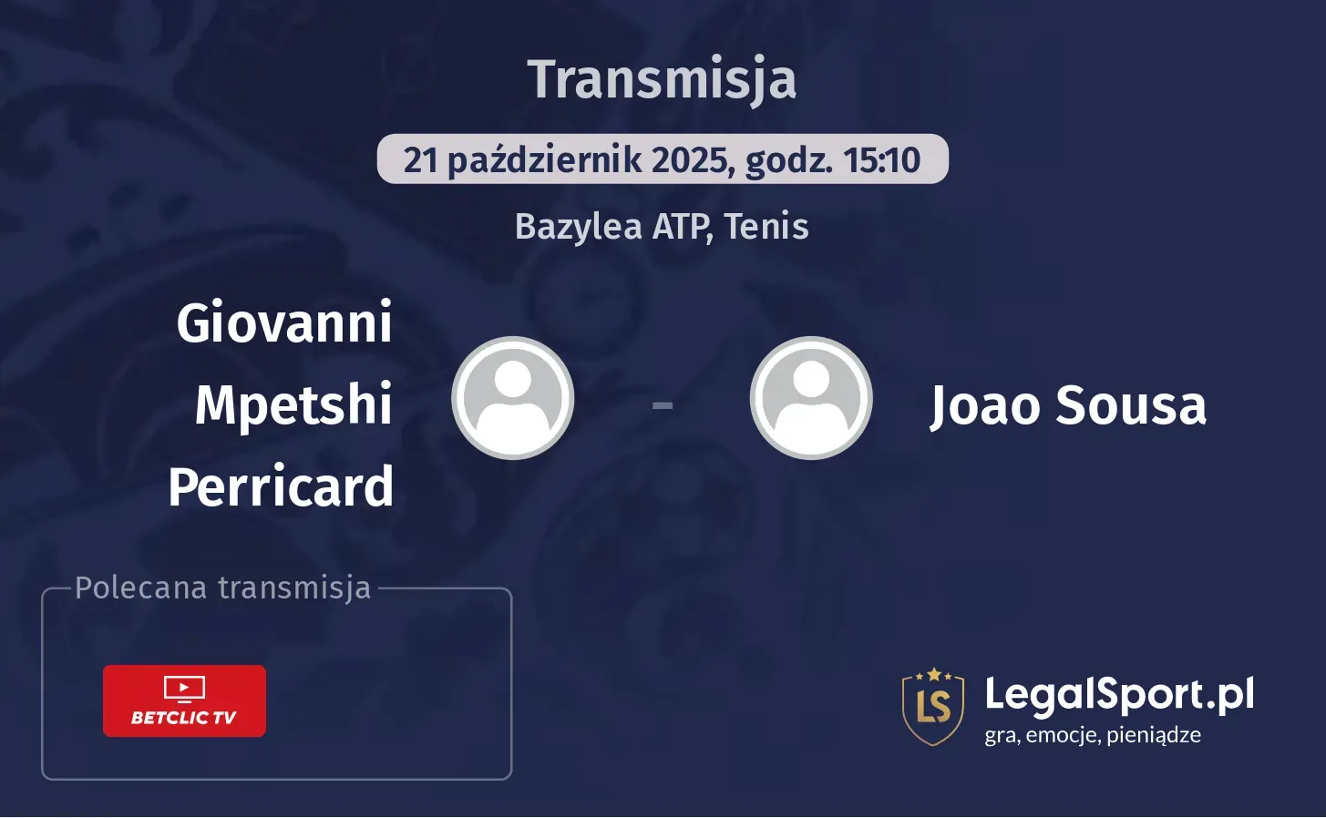 Giovanni Mpetshi Perricard - Joao Sousa Transmisje