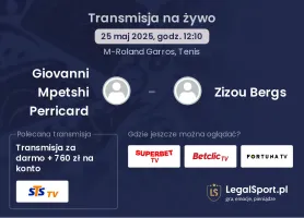 Giovanni Mpetshi Perricard - Zizou Bergs gdzie oglądać transmisję?