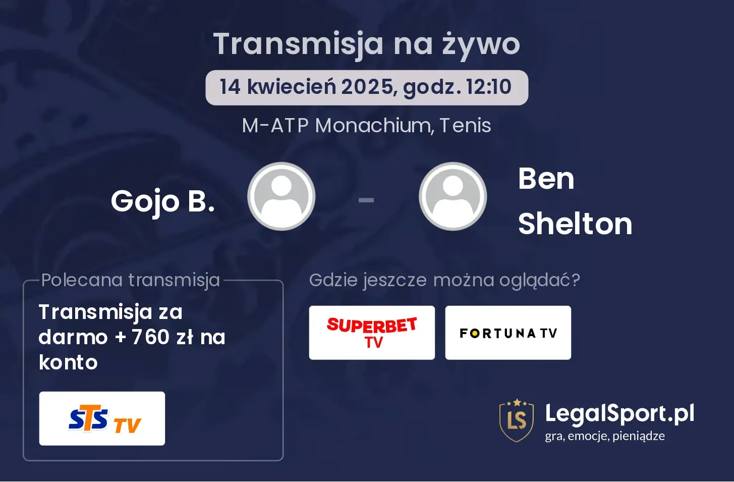 Gojo B. - Ben Shelton gdzie oglądać transmisję?