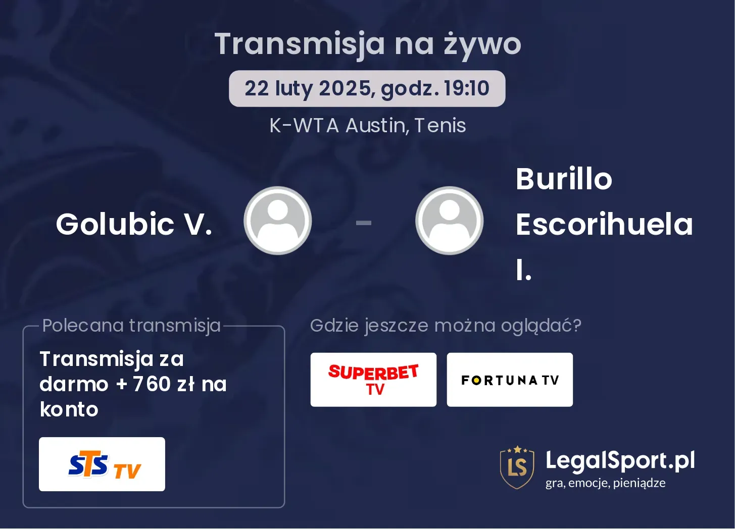 Golubic V. - Burillo Escorihuela I. gdzie oglądać?