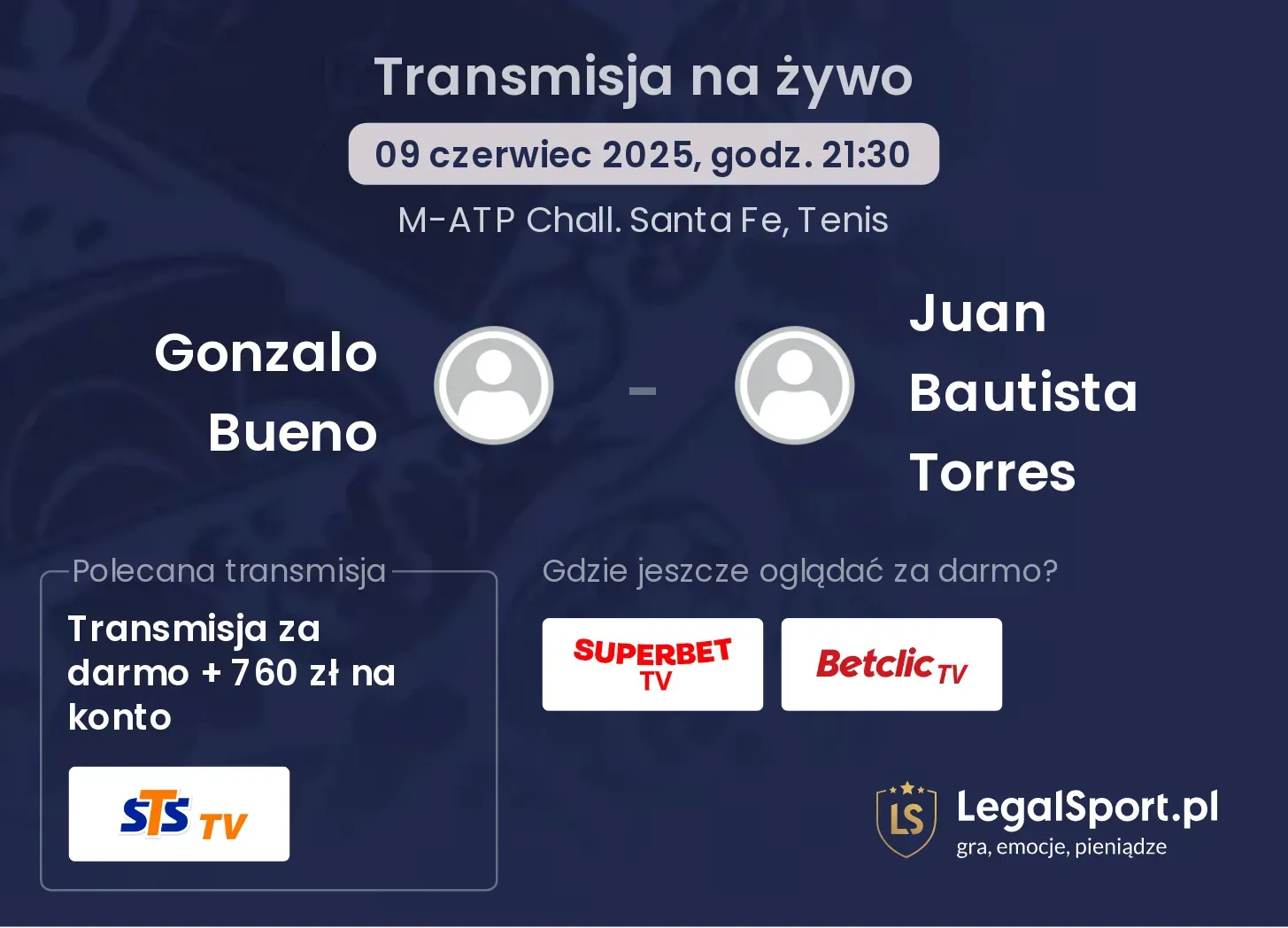Gonzalo Bueno - Juan Bautista Torres transmisja na żywo