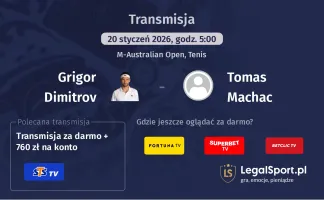 Grigor Dimitrov - Tomas Machac gdzie oglądać? (20.01)