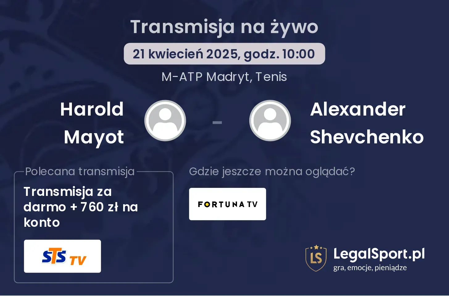 Harold Mayot - Alexander Shevchenko gdzie oglądać?