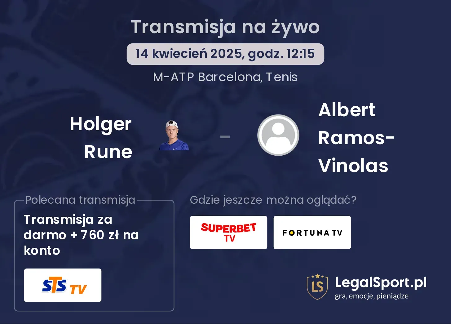 Holger Rune - Albert Ramos-Vinolas gdzie oglądać?